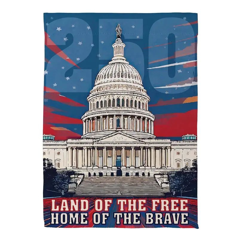 250th Anniversary Land of the Free Home of the Brave Suede House Flag