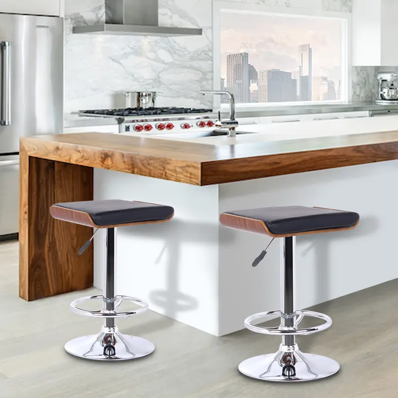26" Black Faux Leather Chrome Finished Bar Stool By Homeroots