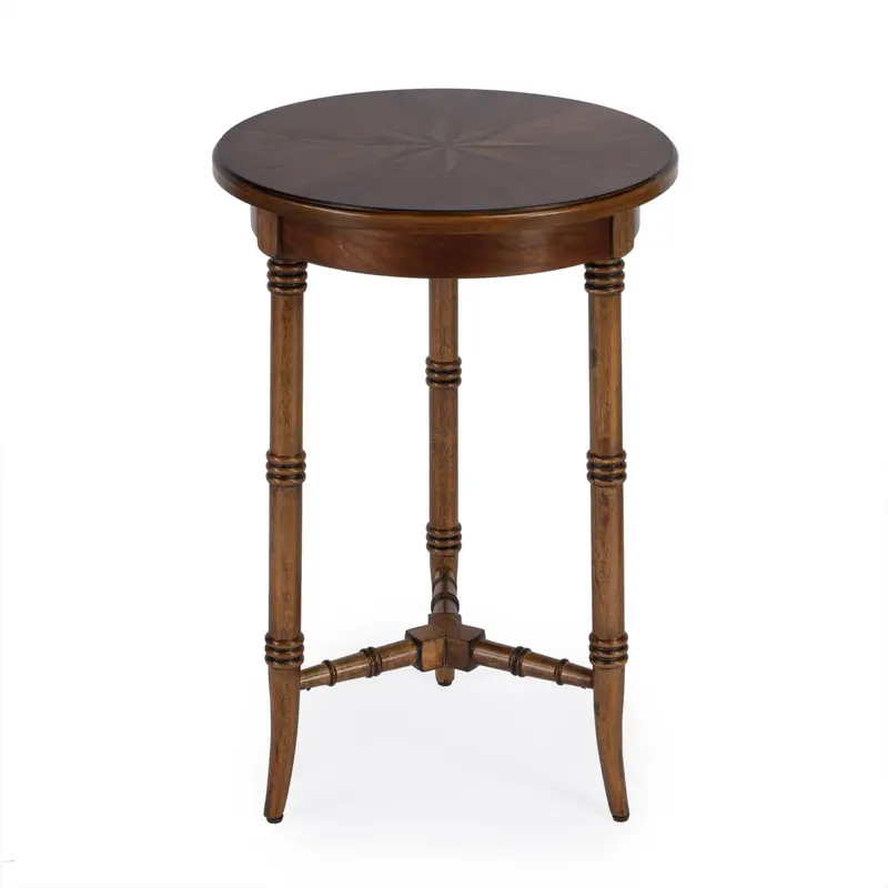 26" Brown Manufactured Wood Round End Table By Homeroots