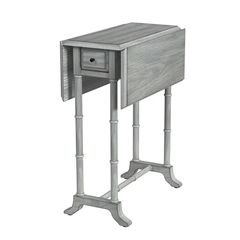 26" Gray Solid And Manufactured Wood Rectangular End Table With Drawer By Homeroots
