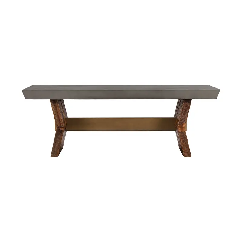 26" Grey And Brown Concrete Rectangular Coffee Table By Homeroots