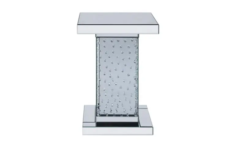 26" Silver Glass And Manufactured Wood Square Mirrored End Table By Homeroots