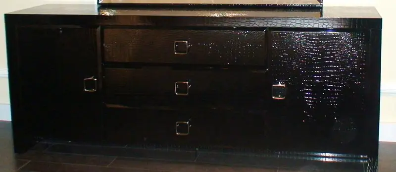 28' Black Crocodile Mdf Dresser By Homeroots