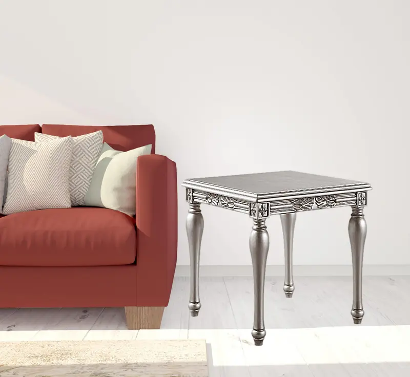 28" Platinum Manufactured Wood Square End Table By Homeroots