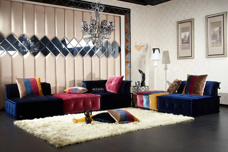 28' Wood Foam and Fabric Sectional Sofa By Homeroots