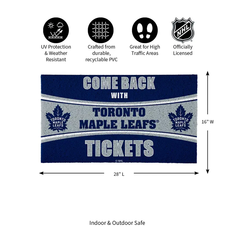 28" x 16" PVC Trapper Mat, Come Back with Tickets, Toronto Maple Leafs
