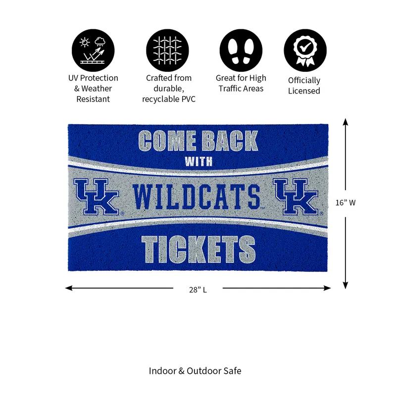 28" x 16" PVC Trapper Mat, Come Back with Tickets, University of Kentucky