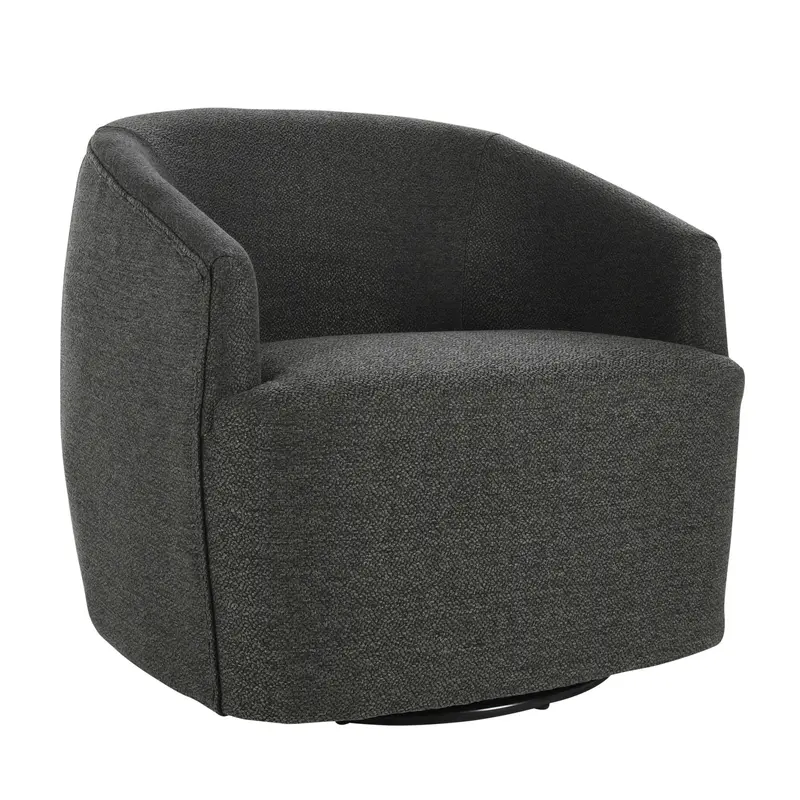 29" Gray Polyester Swivel Side Chair By Homeroots