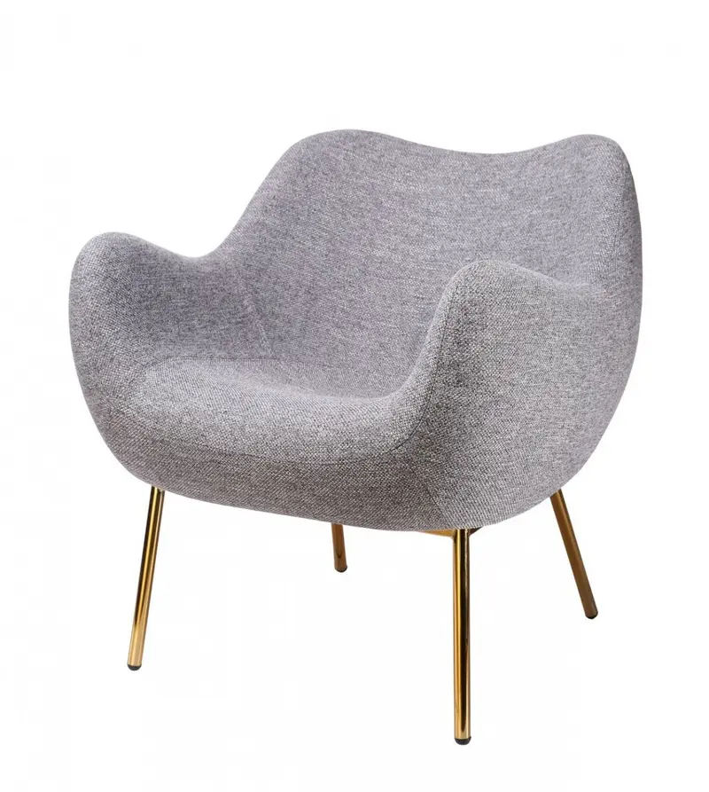 29" Plush Grey and Gold Comfy Accent Chair By Homeroots