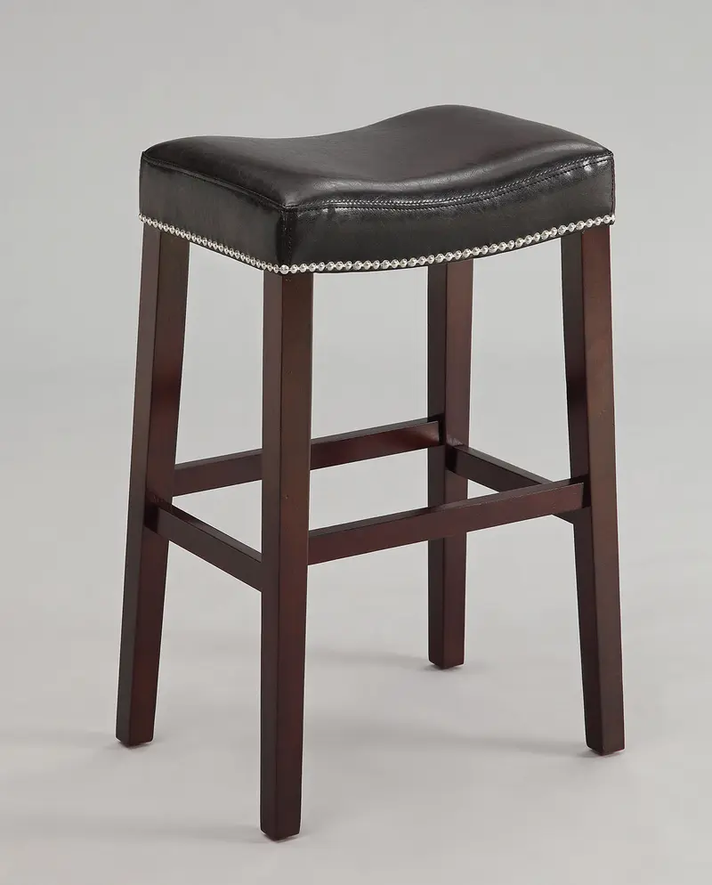 2Pc Black And Espresso Bar Stool By Homeroots