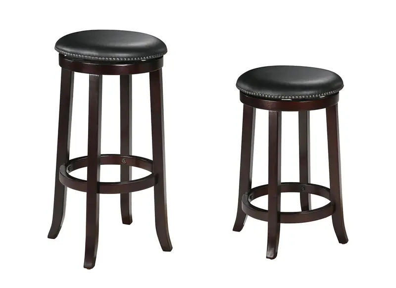 2Pc Espresso Swivel Bar Chair By Homeroots