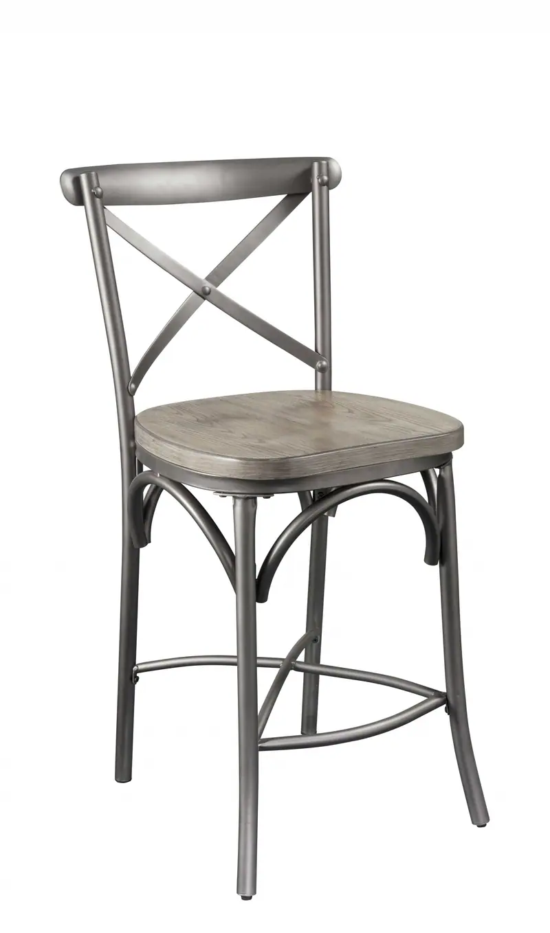 2pc Gray Oak And Sandy Gray Counter Height Chair By Homeroots