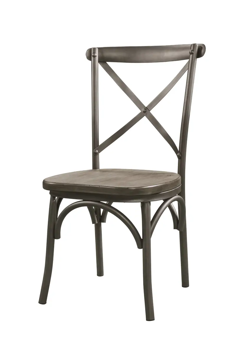 2Pc Gray Oak And Sandy Gray Side Chair By Homeroots