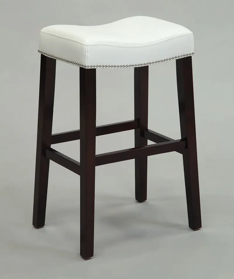 2Pc White And Espresso Bar Stool By Homeroots