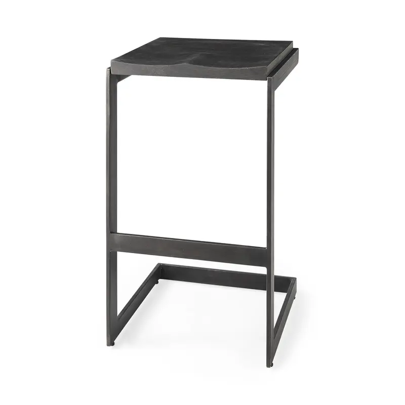30' Black Cheeky Wood And Metal Bar Stool By Homeroots