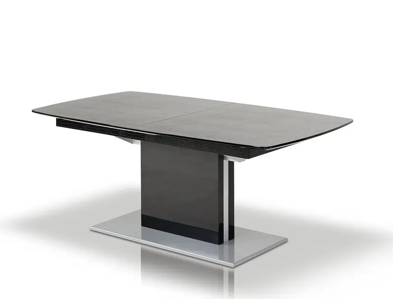 30' Black Crocodile Mdf Hardwood And Metal Dining Table By Homeroots