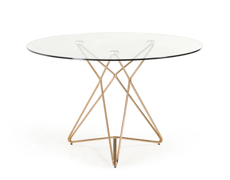 30' Glass And Steel Round Dining Table By Homeroots - 283104