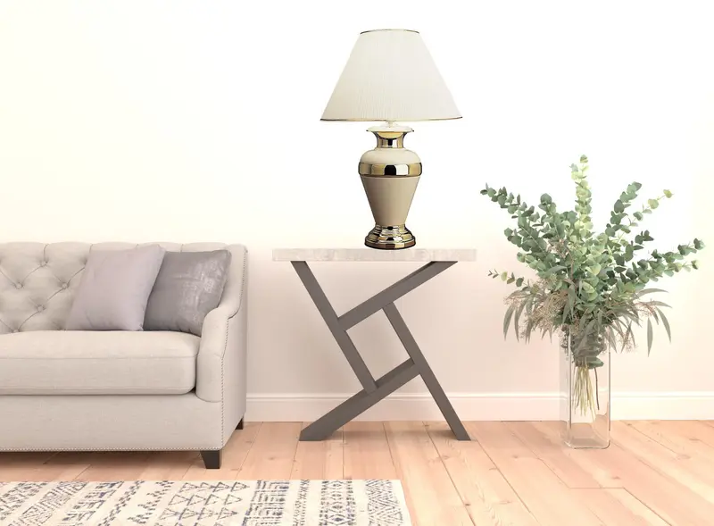 30" Gold Ceramic and Metal Urn Table Lamp By Homeroots