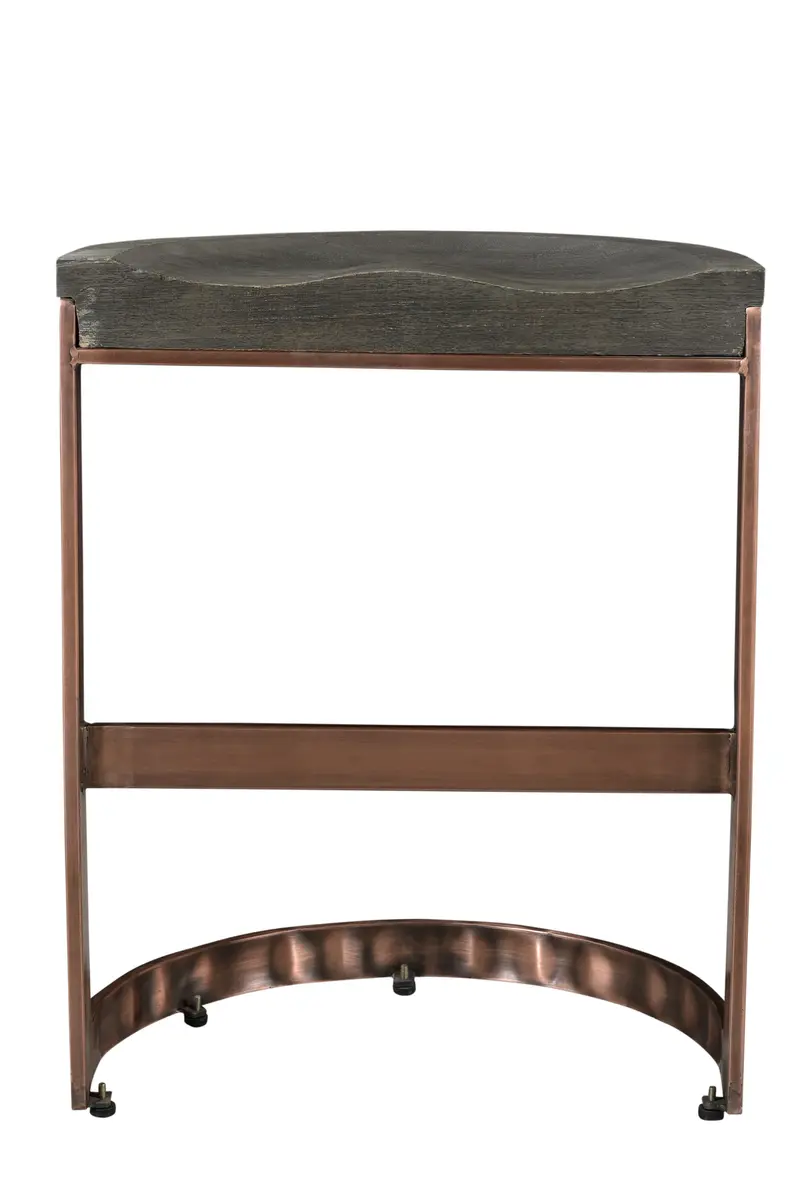 30" Gray And Copper Iron Backless Bar Height Bar Chair With Footrest By Homeroots