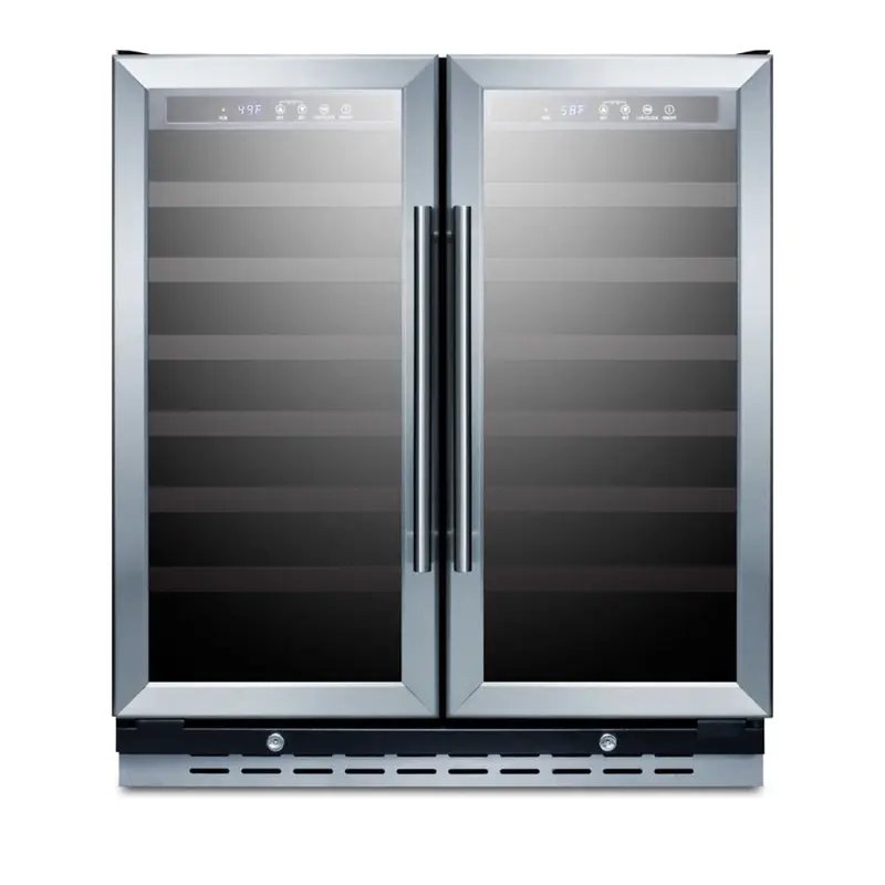 30 Inch Wide 66 Bottle Capacity Built-In Wine Cooler with Door Lock