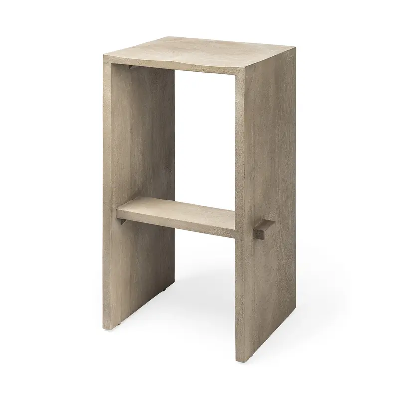 30' Minimal Cool Gray Brown Wood Bar Stool By Homeroots