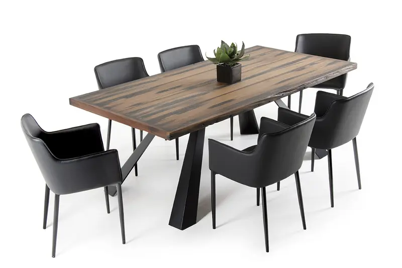 30' Ship Wood And Metal Dining Table By Homeroots