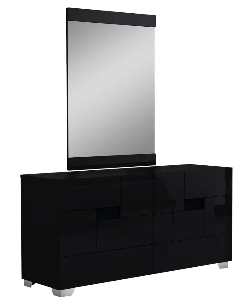 30" Superb Black High Gloss Dresser By Homeroots