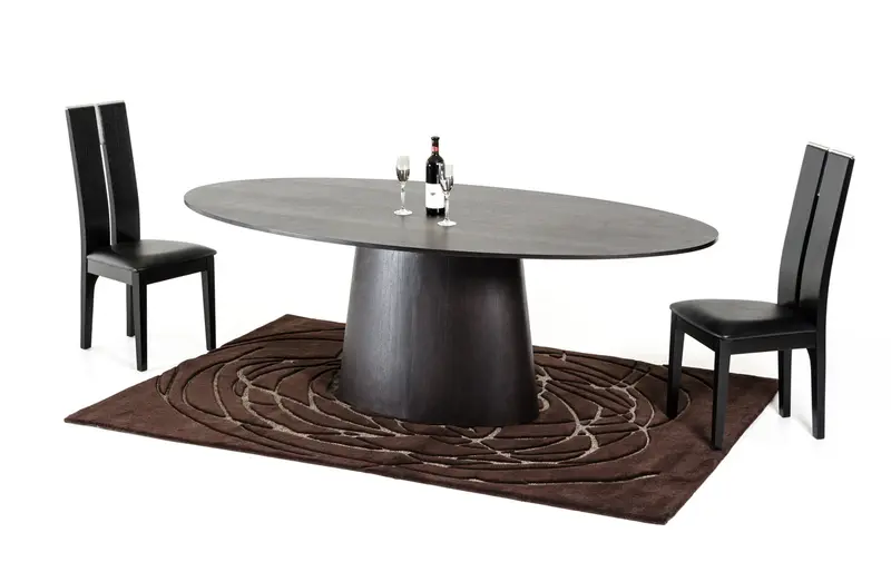 30' Wenge Veneer Oval Dining Table By Homeroots