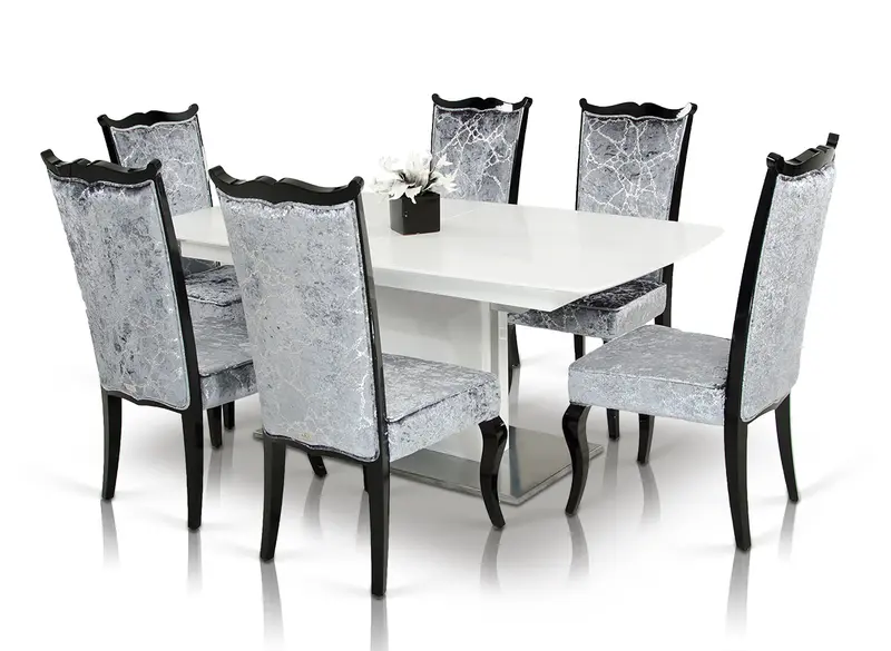 30" White Hardwood MDF and Metal Dining Table By Homeroots