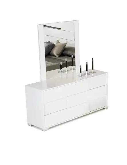 30' White Mdf And Steel Dresser By Homeroots