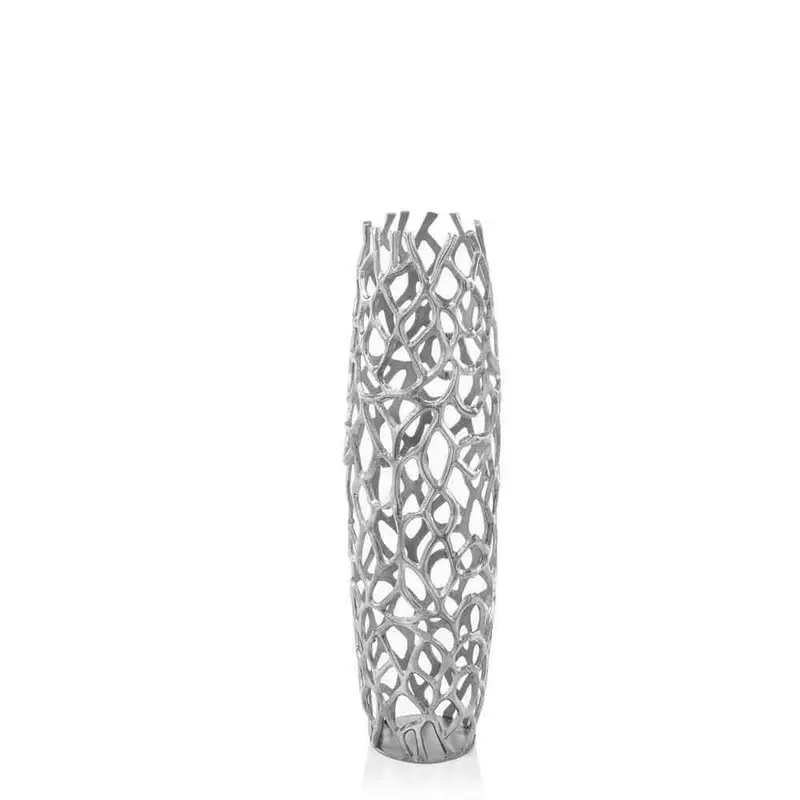 31.5" Modern Rustic Silver Twigs Barrel Style Floor Vase By Homeroots