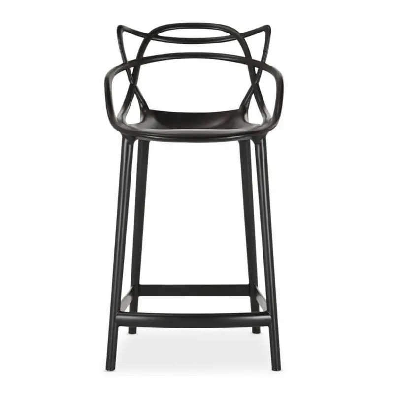 31" Black Bar Chair with Footrest By Homeroots