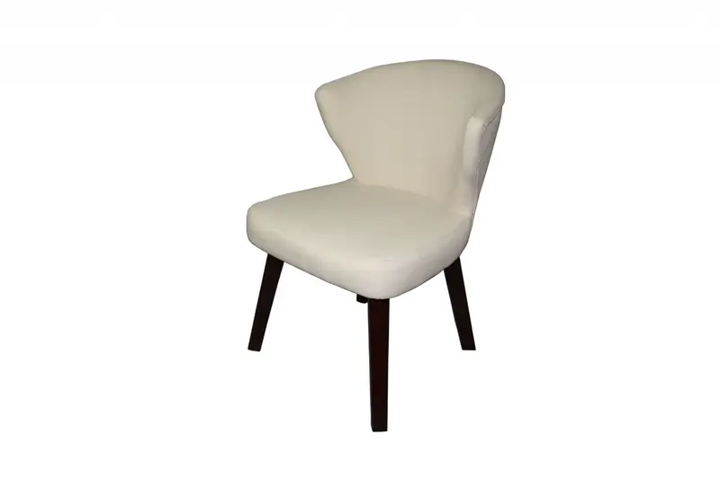31" Cream and Black Wooden Curve Back Dining or Accent Chair By Homeroots