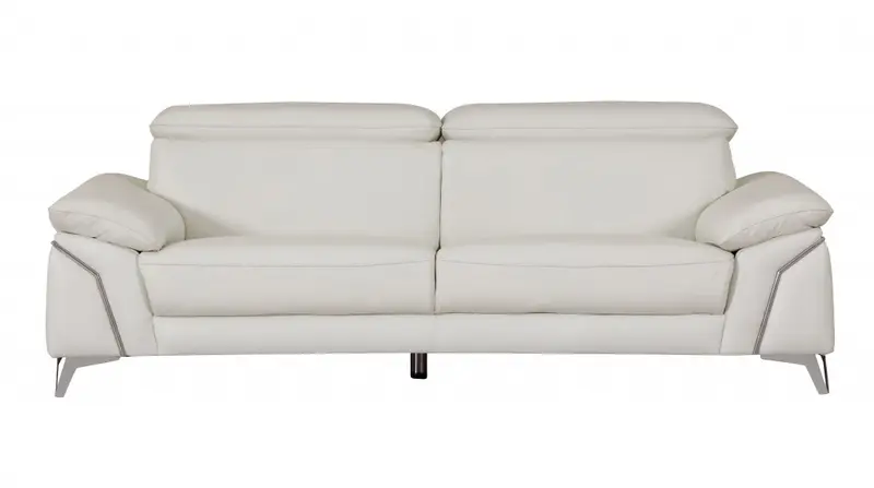 31" Fashionable White Leather Sofa By Homeroots