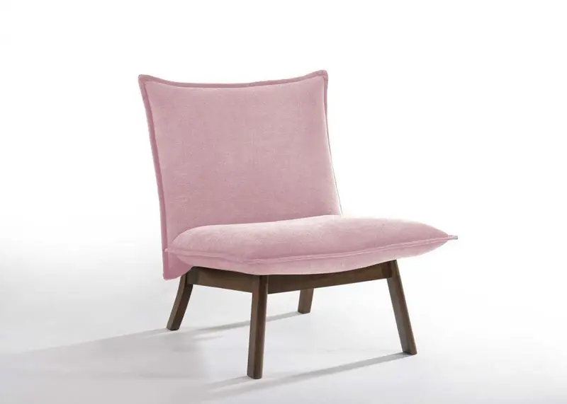 31" Plush Pink Low Profile Armless Accent Chair By Homeroots