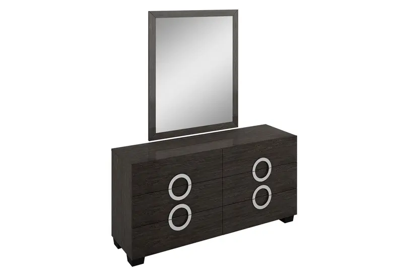 31" Refined Grey High Gloss Dresser By Homeroots