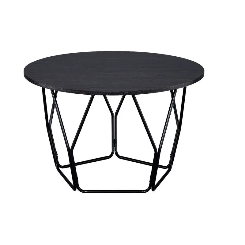 32" Black And Espresso Round Coffee Table By Homeroots
