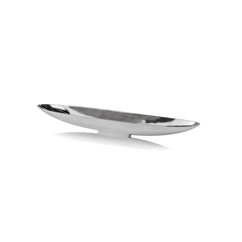 32' Contempo Shiny Silver Long Boat Tray By Homeroots