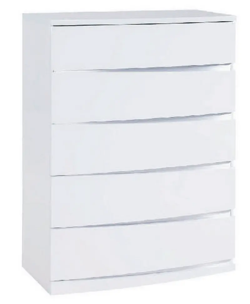 32" Exquisite White High Gloss Chest By Homeroots