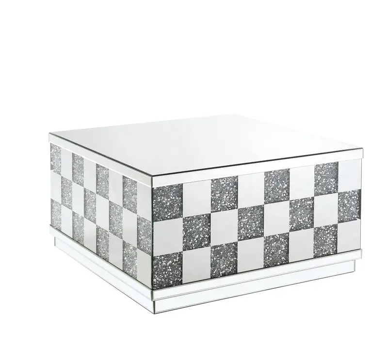 32" Mirrored Mirrored And Manufactured Wood Octagon Mirrored Coffee Table By Homeroots