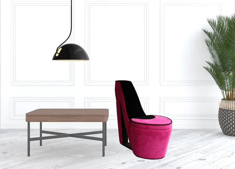 32" Pink Faux Suede Side Chair By Homeroots