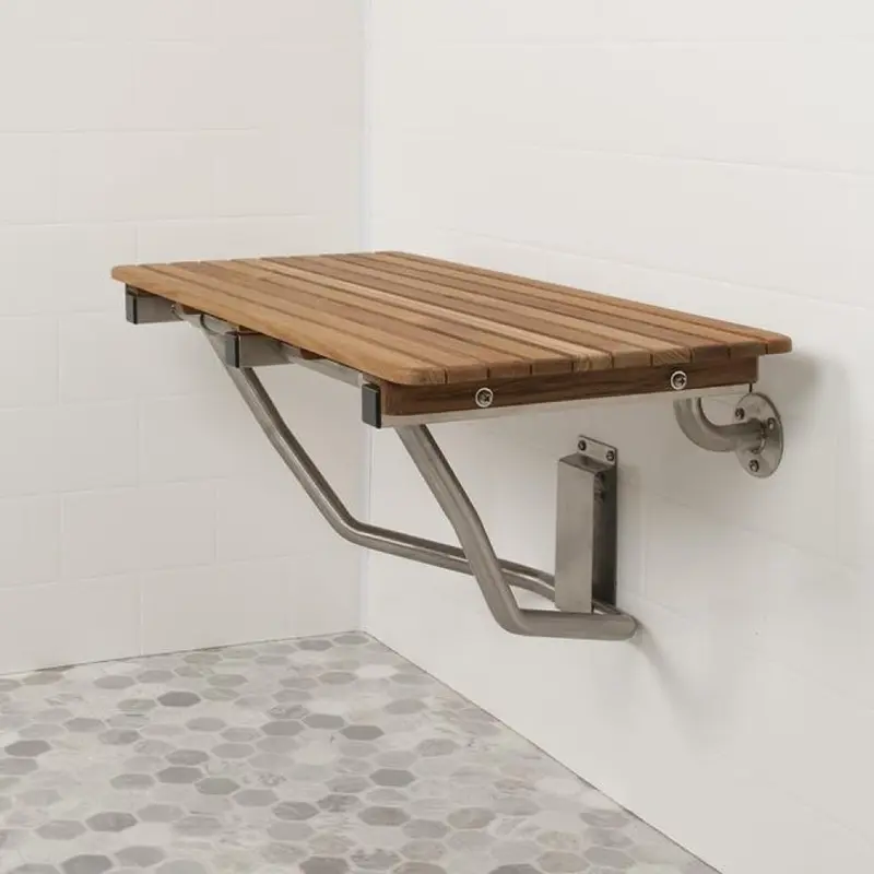 32" Premium Wall Mount Teak Shower Bench By Homeroots