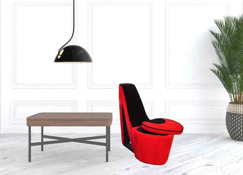 32" Red Faux Suede Side Chair By Homeroots
