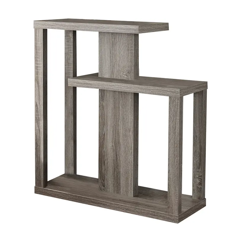 32" Taupe Free form Floor Shelf Console Table With Storage By Homeroots