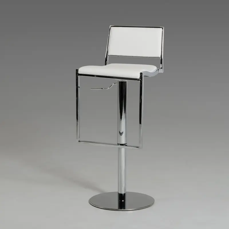 32' White Eco Leather And Steel By Homeroots