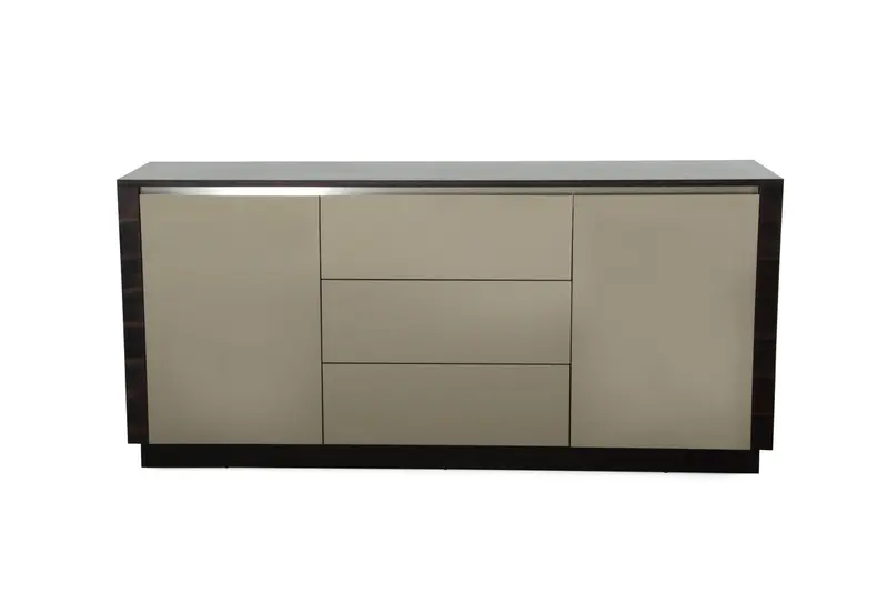 33' Oak And Grey Gloss Veneer And Mdf Buffet By Homeroots