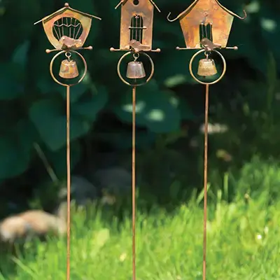 34" Bird House Garden Stake, Asst'd Styles
