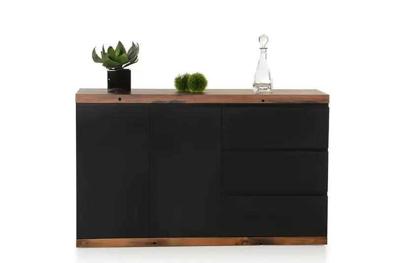 34' Black Mdf And Ship Wood Buffet By Homeroots