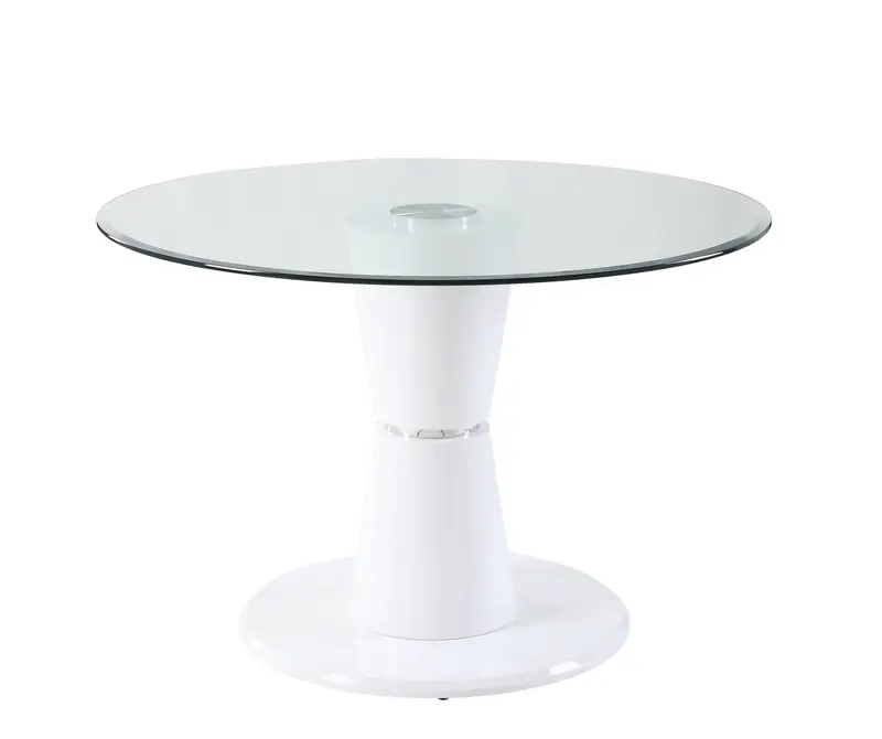 34" Clear And White Glass Round Coffee Table By Homeroots