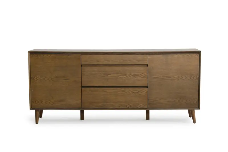 34' Tobacco Wood And Veneer Buffet By Homeroots